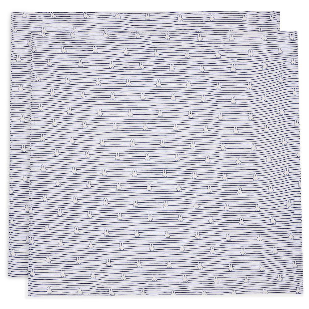 Muslin Swaddle 2pk - Miffy Stripe Navy