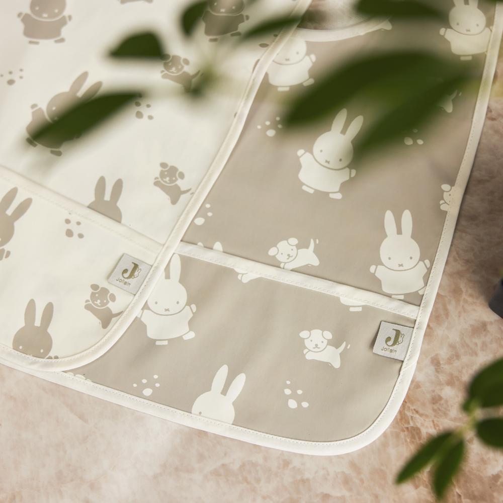 Waterproof Bib 2pk - Animals Olive Green
