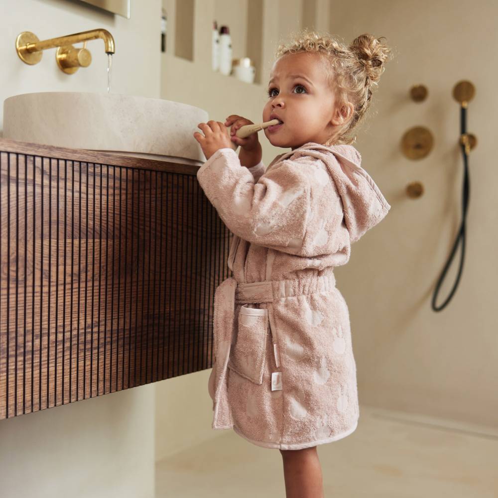 Terry Bathrobe - Stripe Olive Green