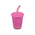 Kids Cup with Straw Lid - Rose Velvet on a white background. 