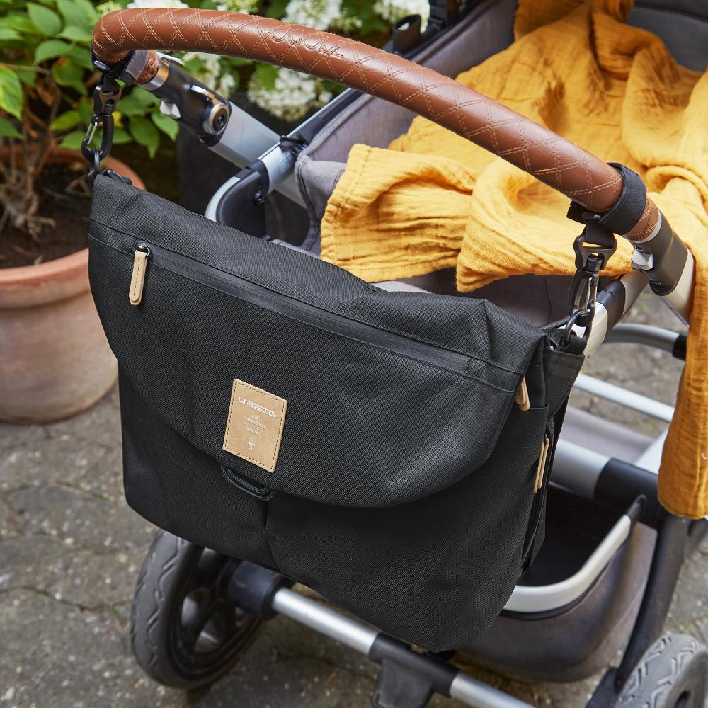 Manu Messenger Nappy Bag - Black