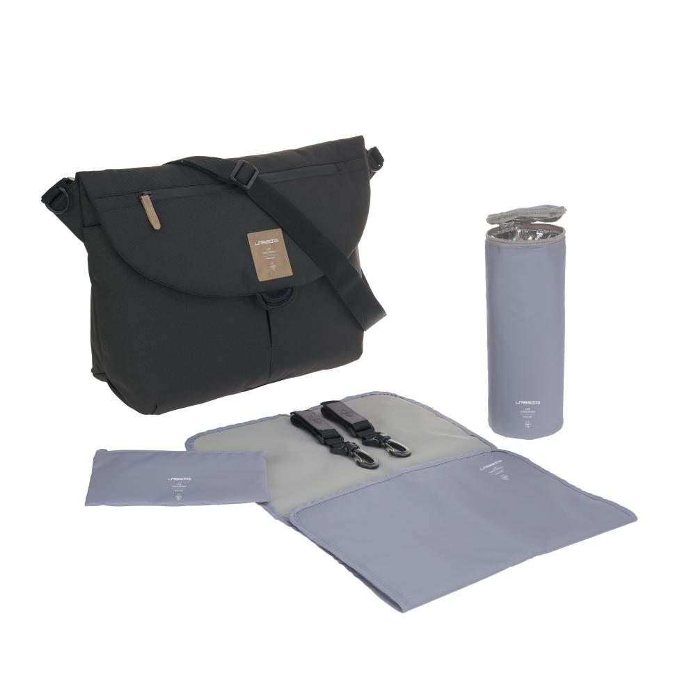 Manu Messenger Nappy Bag - Black