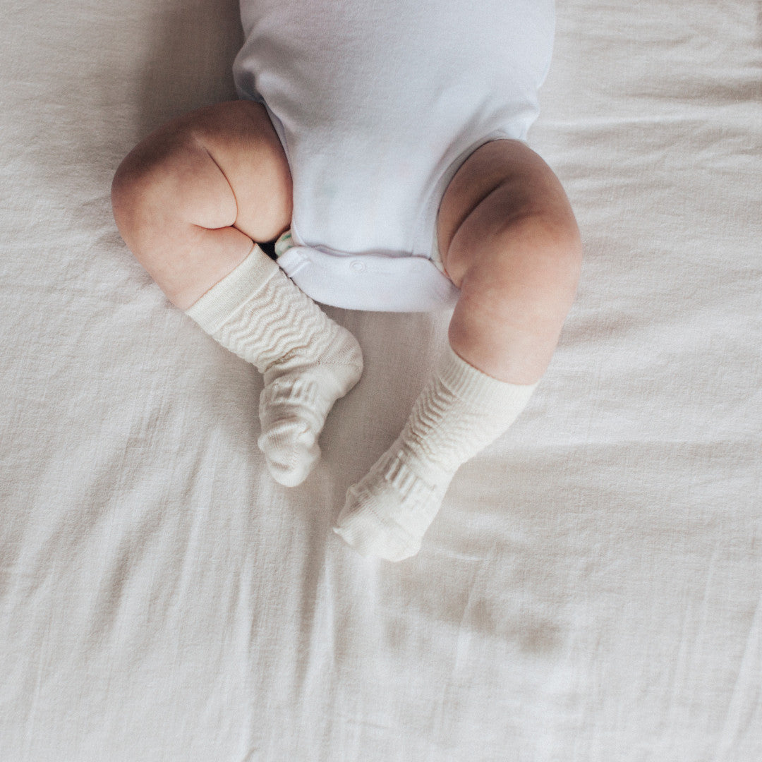 Baby Crew Merino Socks - Pearl