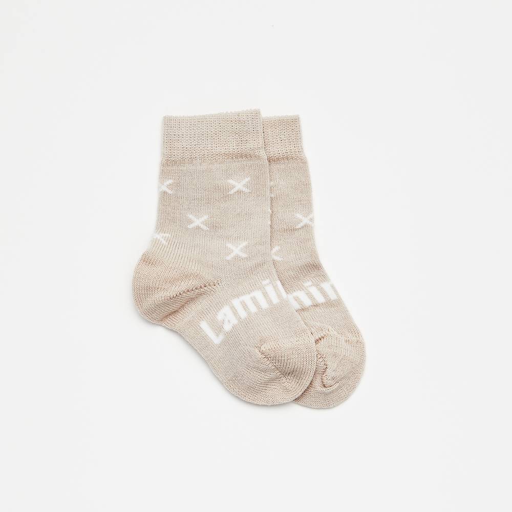 Cream Crew Merino Socks on a white background