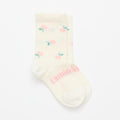 White with flowers merino crew socks on a white background