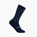 Navy Blue crew socks on a white background