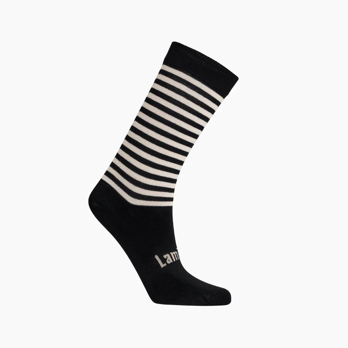 Black and White Crew Merino Socks on a white background