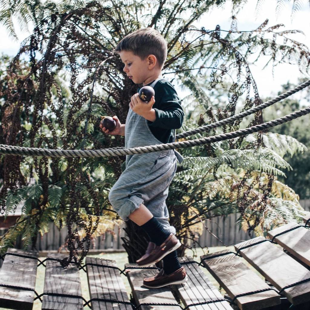 Kids Crew Merino Socks - Rib - Black