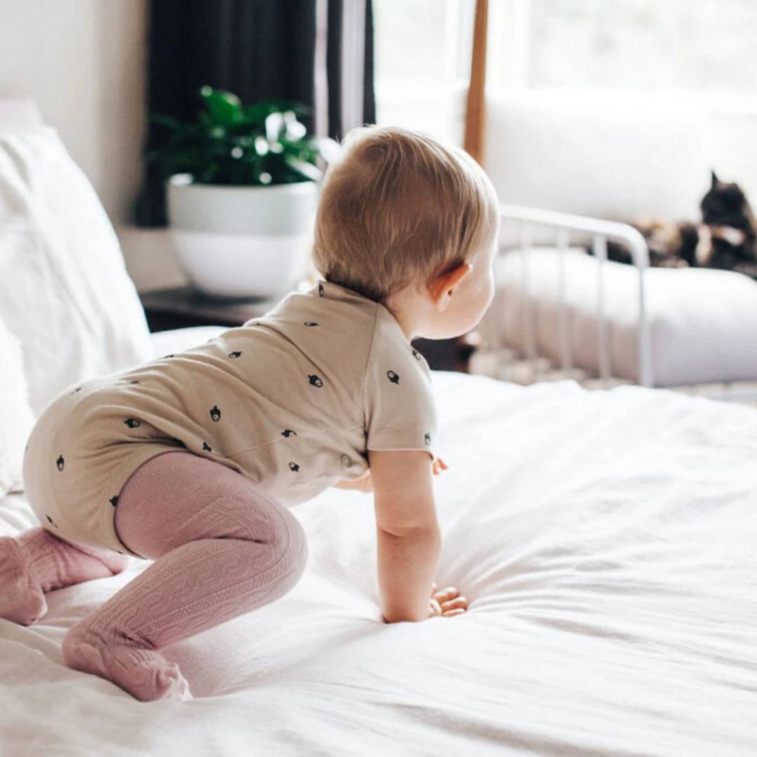 Baby Tights - Cable - Cherry Blossom