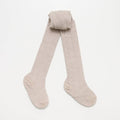 Beige Cable merino Tights on a white background