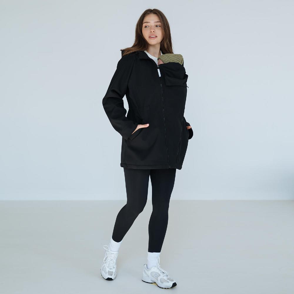 3 in 1 Softshell Maternity Babywearing Jacket - Nero