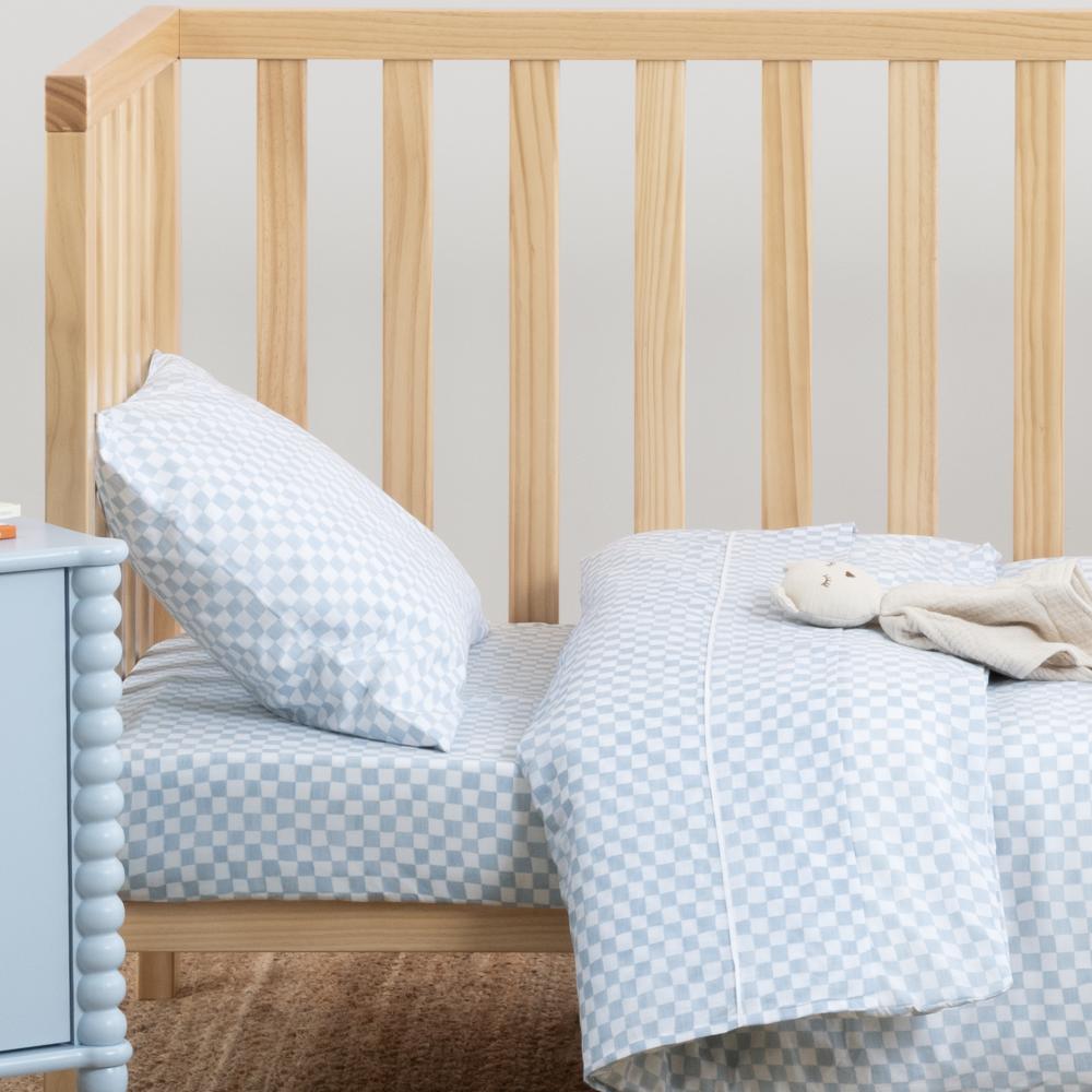 Cotton Cot Fitted Sheet - Wavy Check