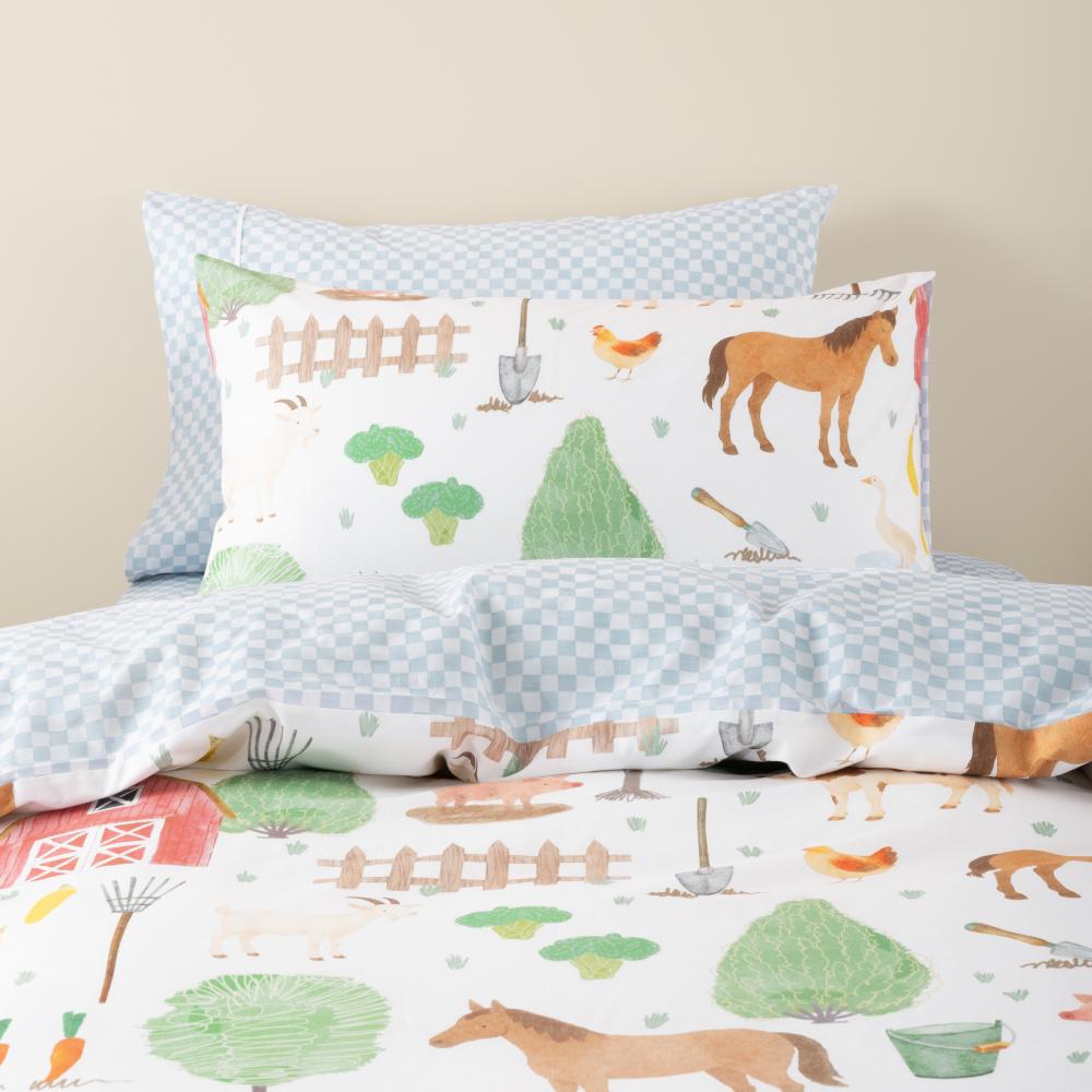 Cotton Duvet Cover Set - Barnyard Buddies
