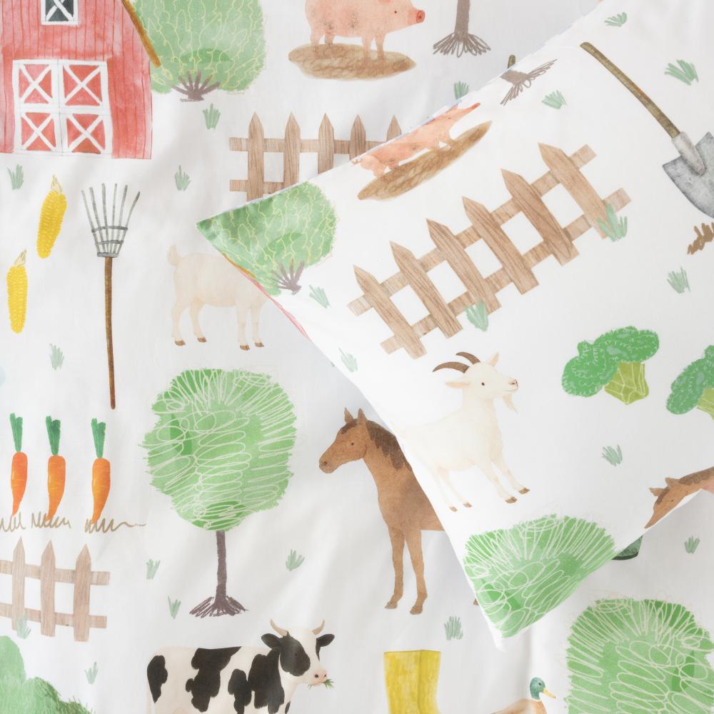 Cotton Duvet Cover Set - Barnyard Buddies