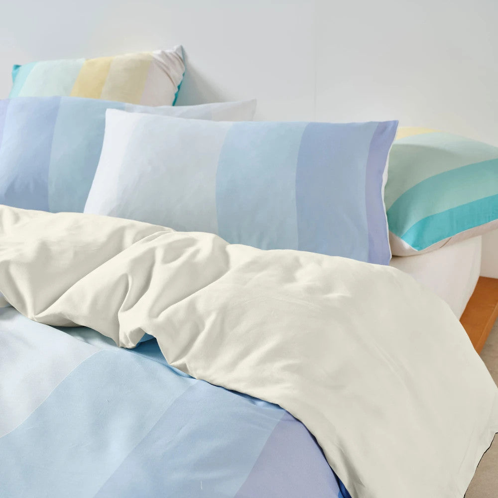 Cotton Duvet Cover Set - Sunrise Stripe Clearwater
