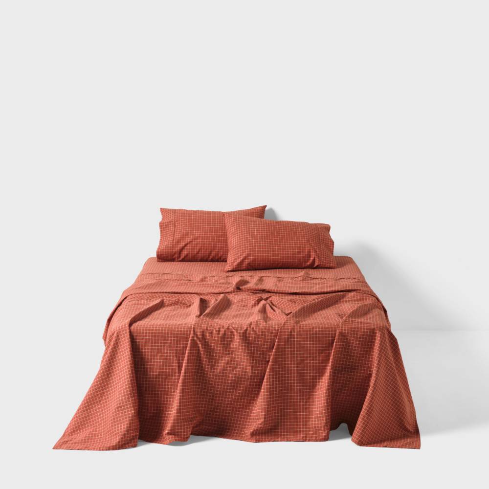 Sheet Set - Volley Check - Chilli