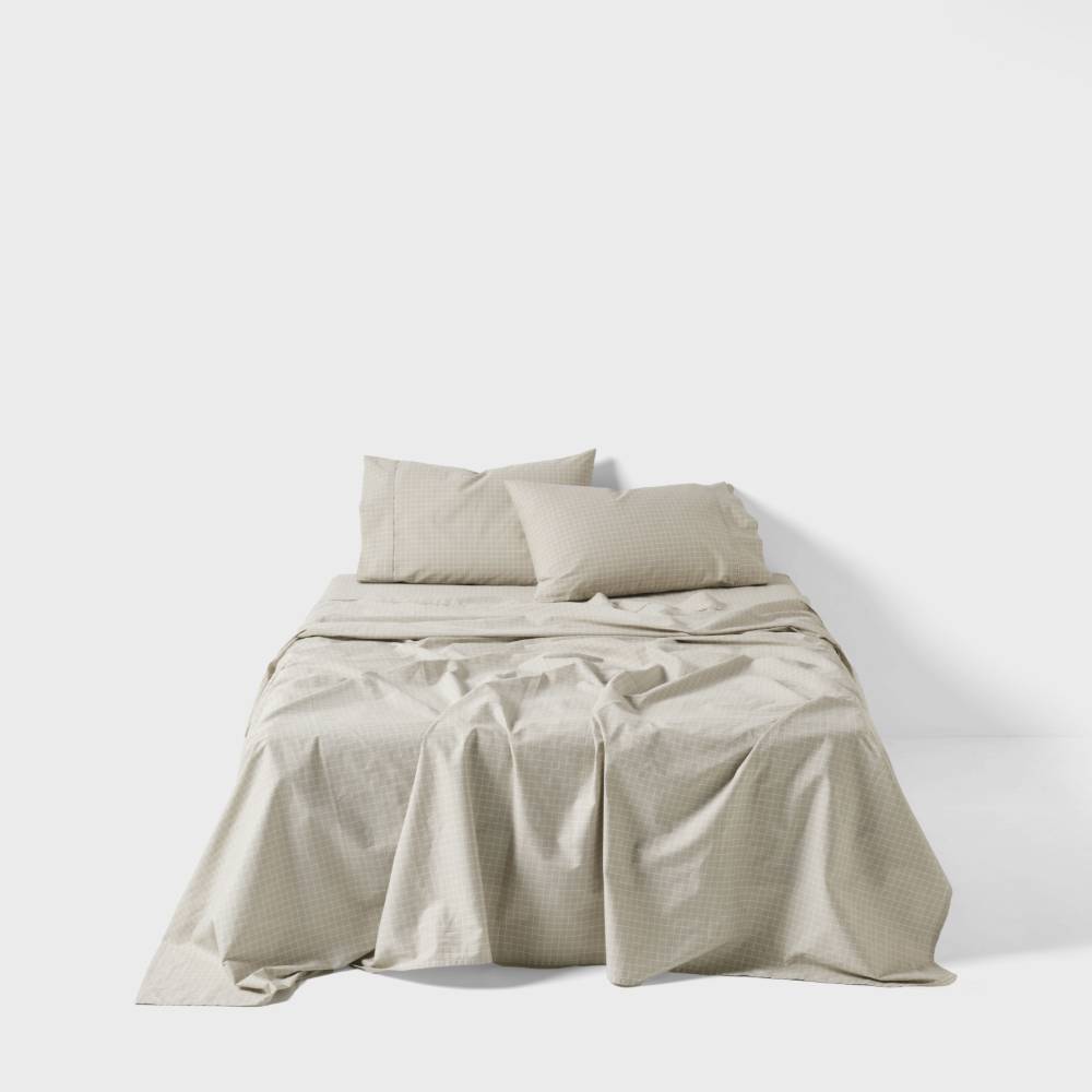 Sheet Set - Volley Check - Pebble