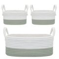Cotton Rope 3pc Storage - Sage/White