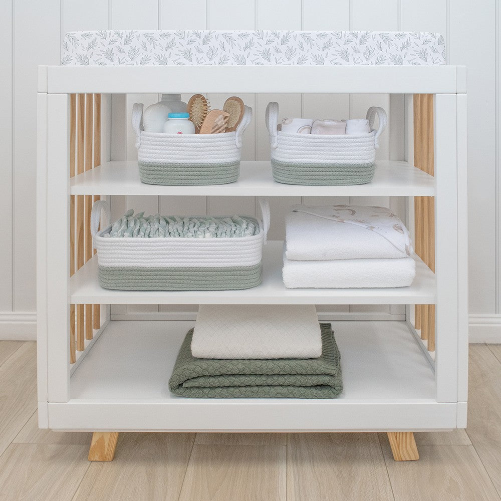 Cotton Rope 3pc Storage - Sage/White