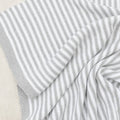 Cotton Knit Stripe Blanket - Grey/White Stripe