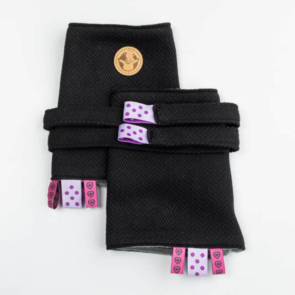 Baby Carrier Teething / Suck Pad Set - Little Herringbone Black Ebony