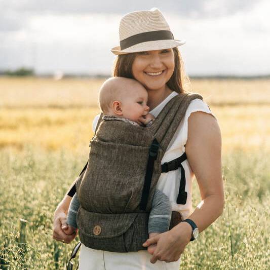LennyLight Carrier - Linen Chevron Weave - Arrow Wood