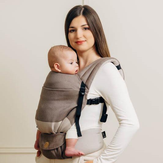 LennyLight Carrier - Herringbone - Little Herringbone Baby Caffe Latte