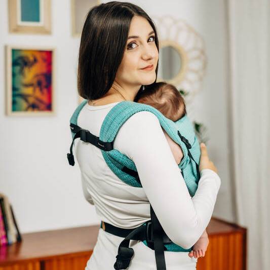 LennyLight Carrier - Herringbone - Little Herringbone Ombre Green