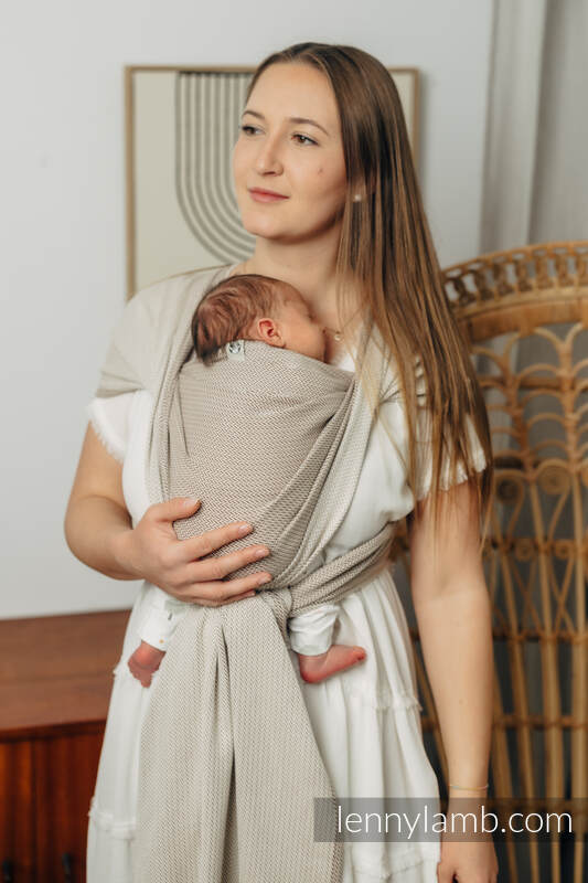 Herringbone Weave Woven Wrap - Premature Baby Size - Almond