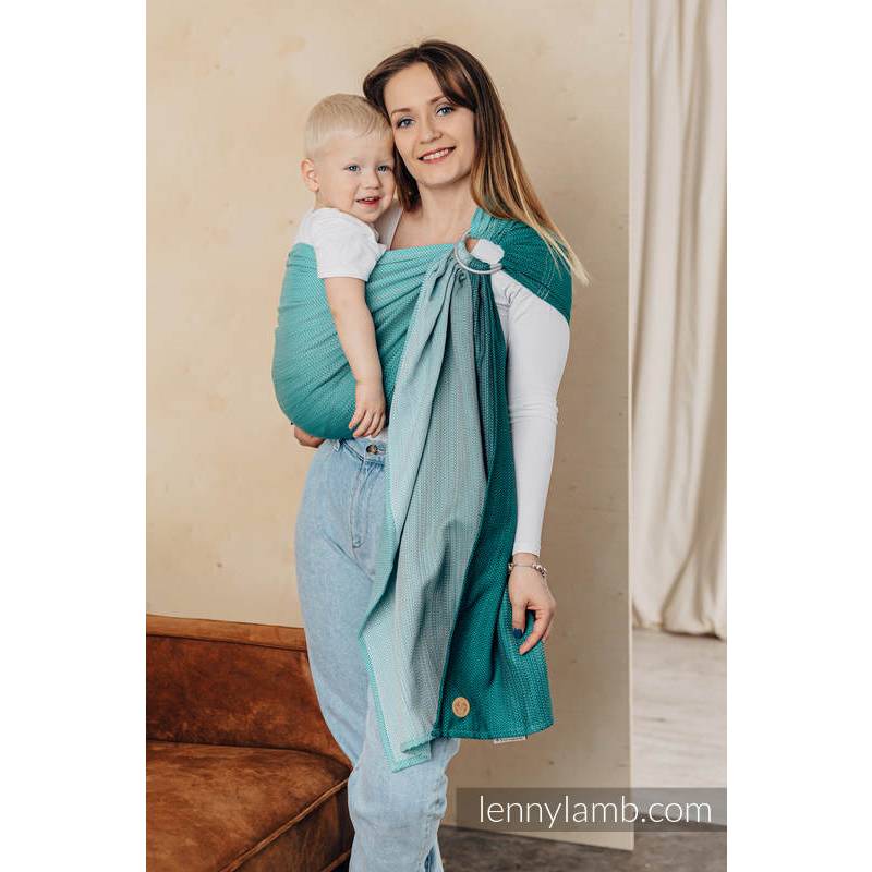 Ring Sling - Little Herringbone - Ombre Green