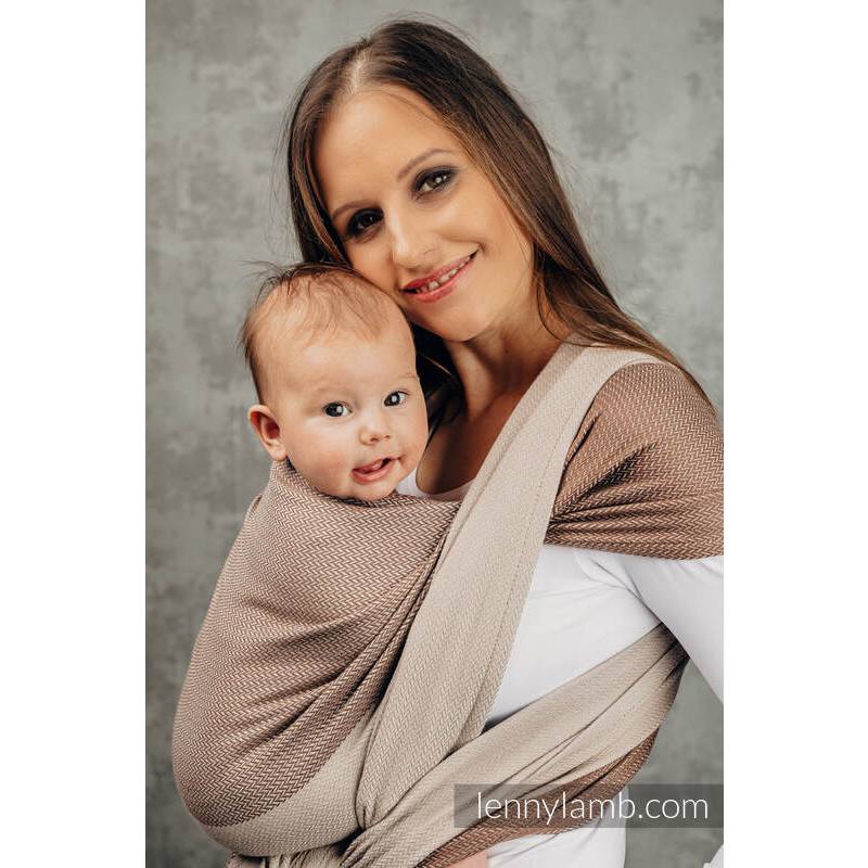 Herringbone Woven Wrap - Little Herringbone Baby Caffe Latte