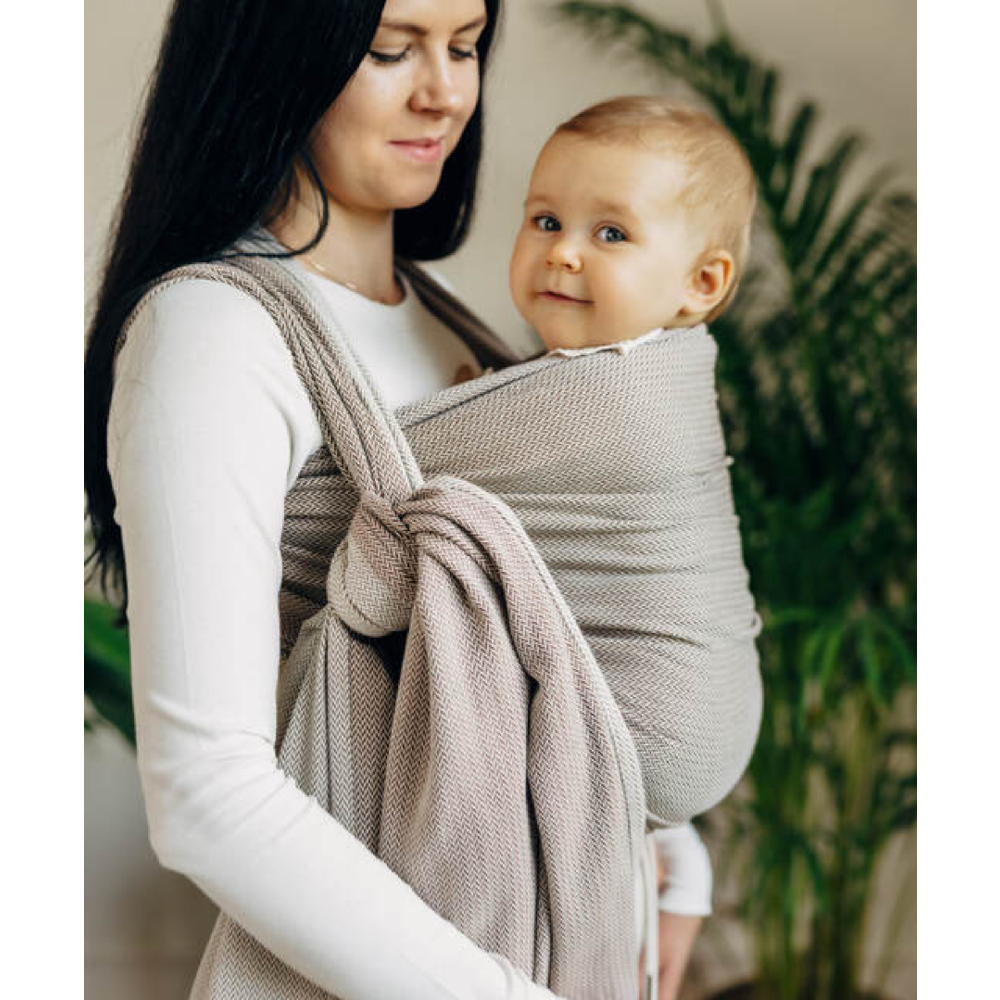 Herringbone Woven Wrap - Little Herringbone Almond