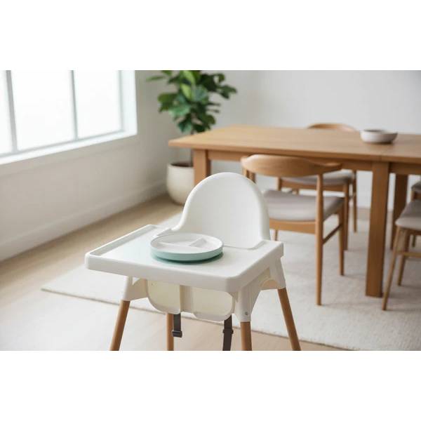 Ceramic Divided Plate with Suction Base - Petal Pink