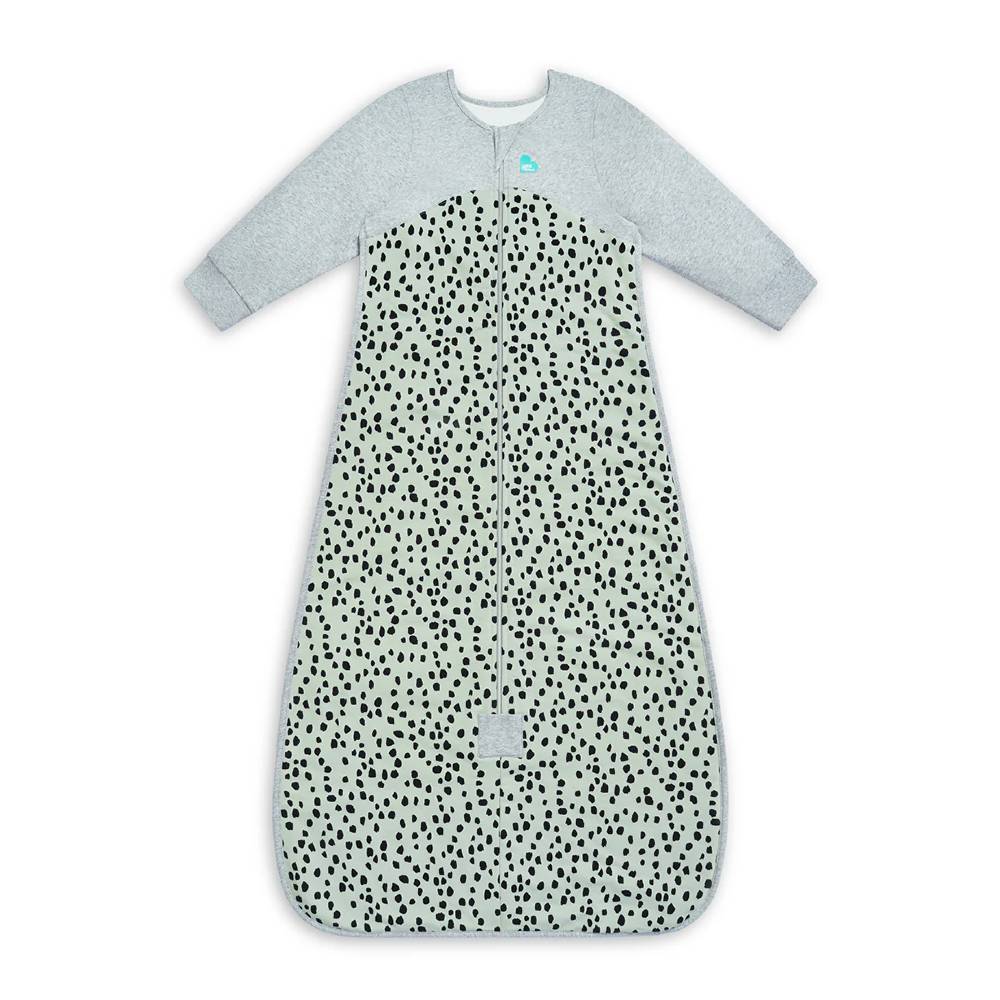 1.0 tog Organic Sleep Bag with Sleeves - Animal Olive on a white background