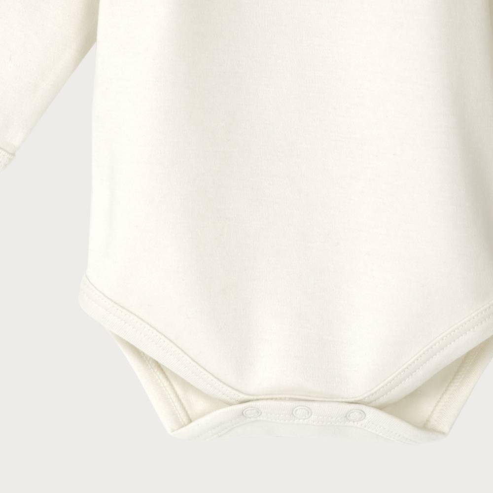 Cotton Long Sleeve Bodysuit - Cream