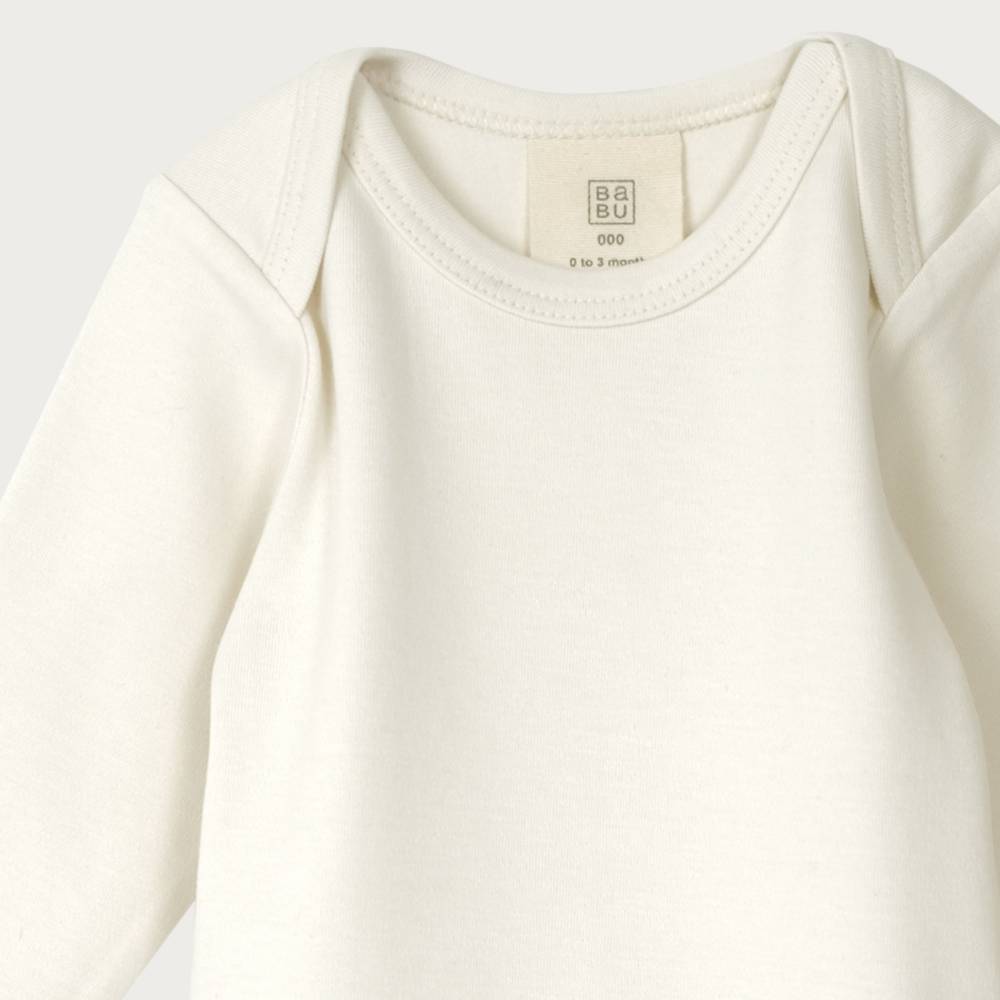 Cotton Long Sleeve Bodysuit - Cream