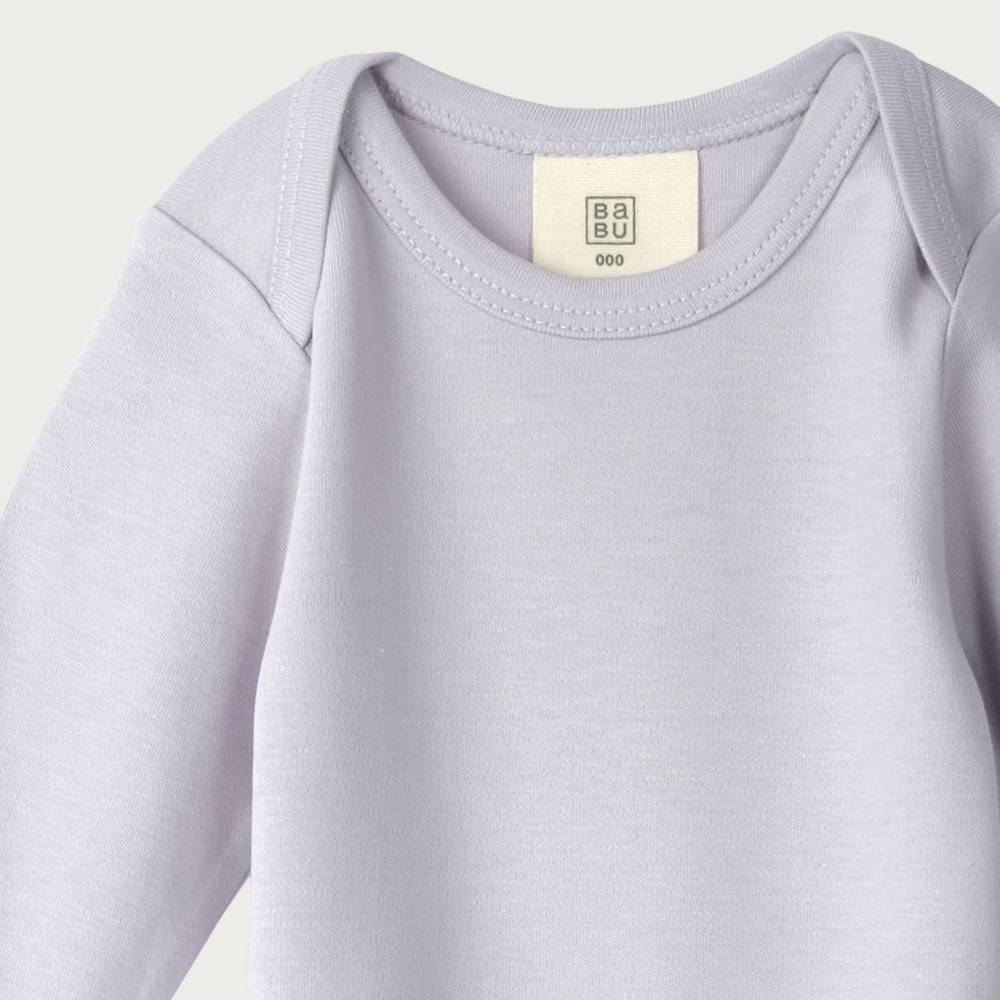 Cotton Long Sleeve Bodysuit - Lavender