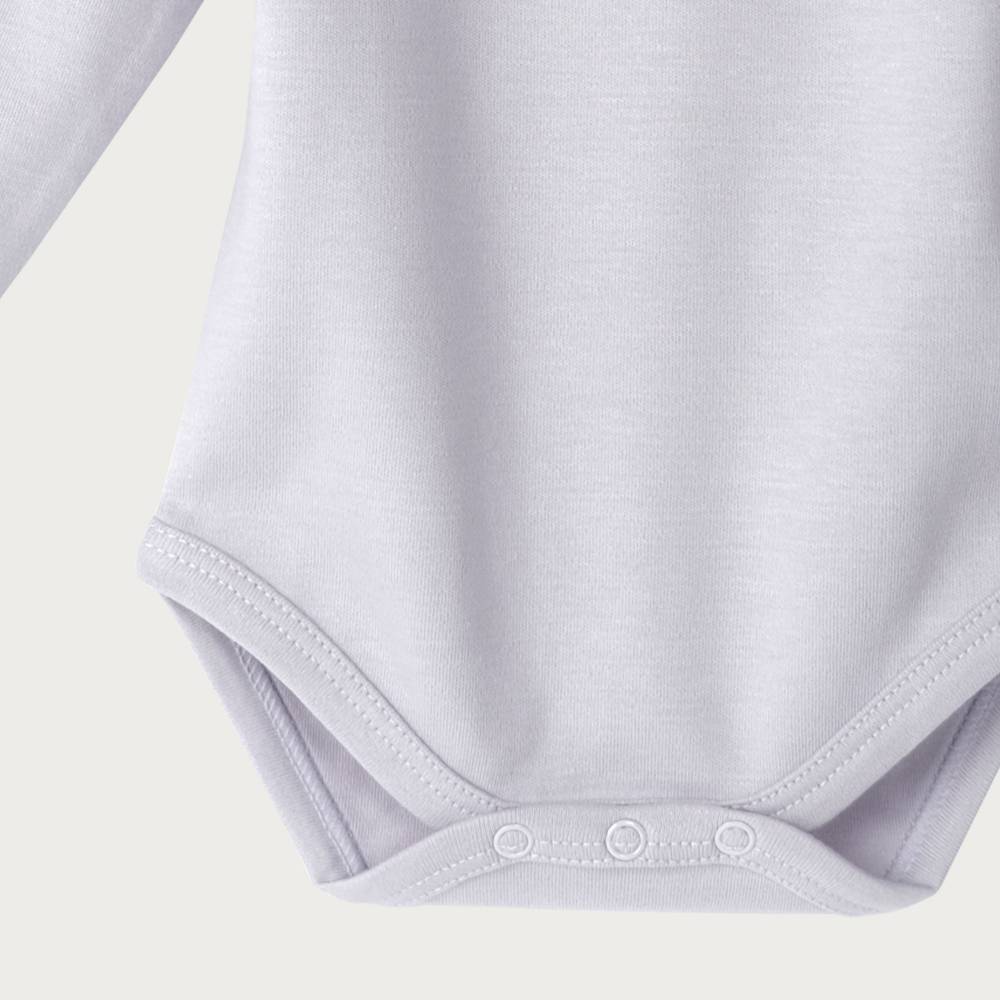 Cotton Long Sleeve Bodysuit - Lavender