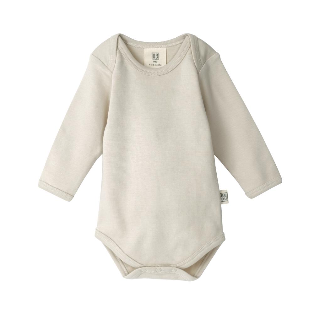 Cotton Long Sleeve Bodysuit - Oat