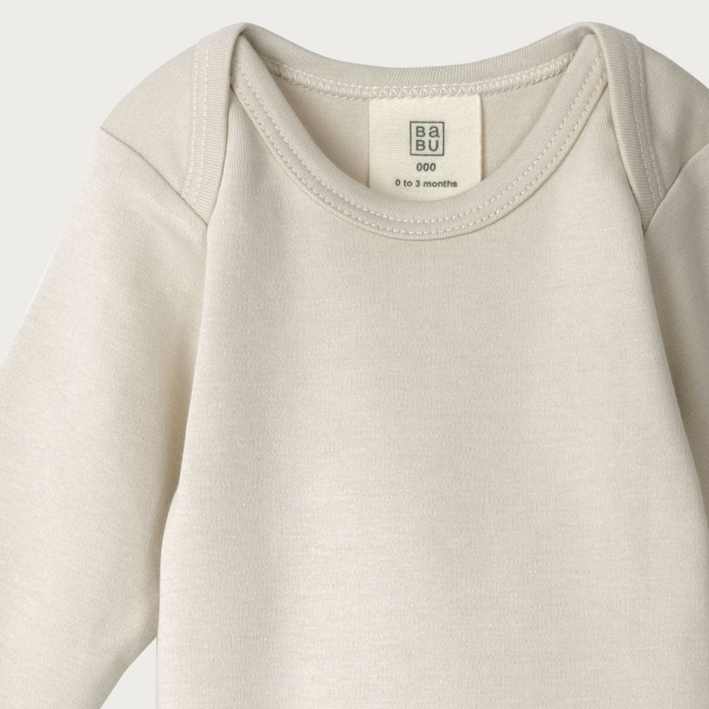 Cotton Long Sleeve Bodysuit - Oat