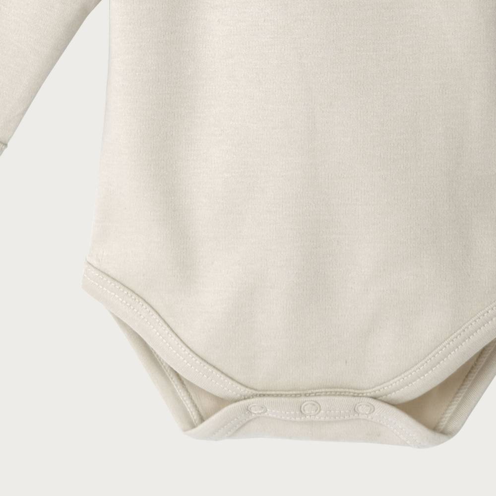 Cotton Long Sleeve Bodysuit - Oat