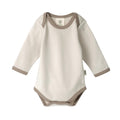 Cotton Long Sleeve Bodysuit - Oat Contrast