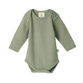 Cotton Long Sleeve Bodysuit - Sage