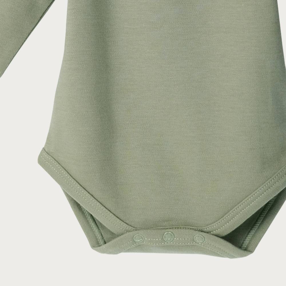 Cotton Long Sleeve Bodysuit - Sage