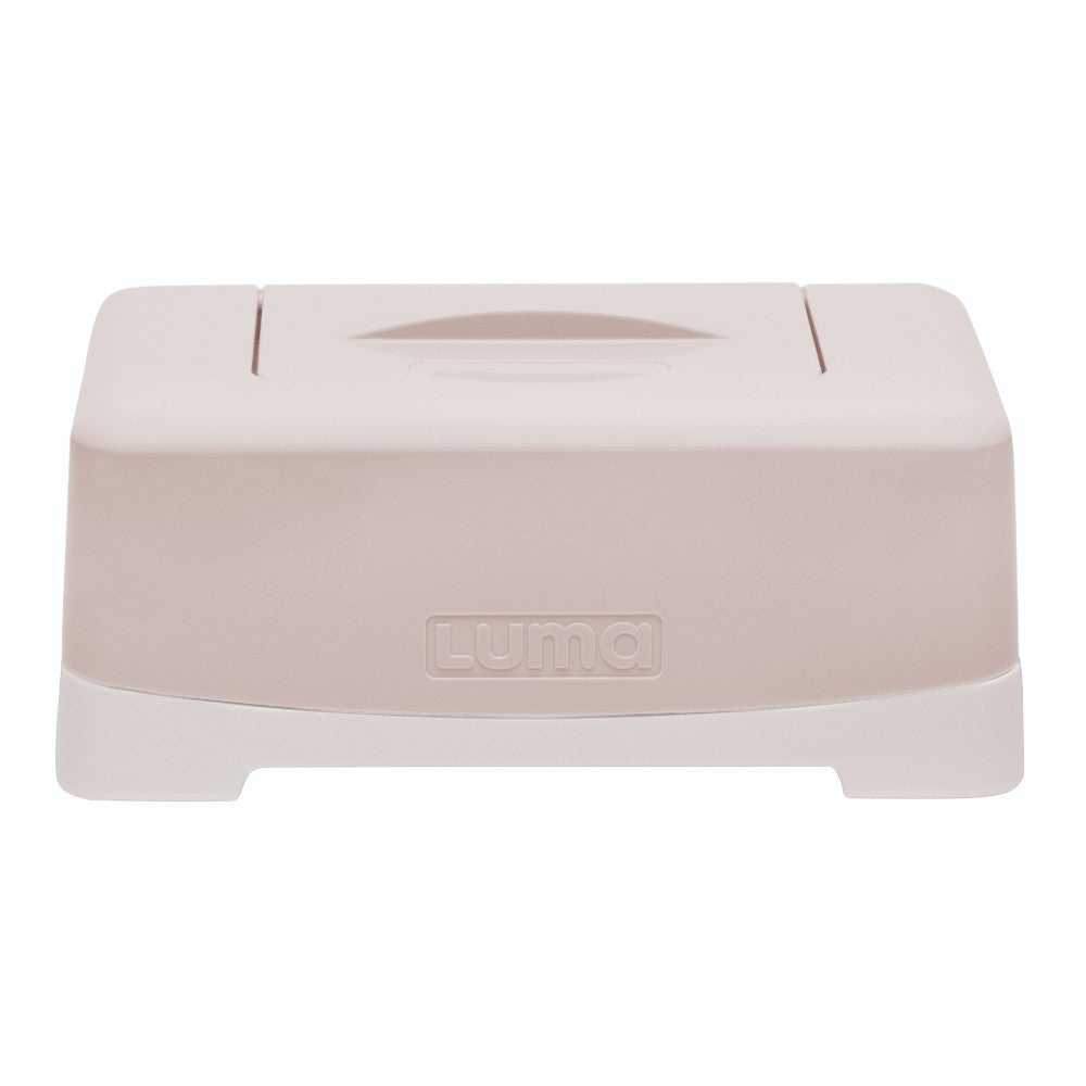 Pure Oat LUMA Wipes Box on a white background. One-hand opening, keeping baby wipes clean and moist.