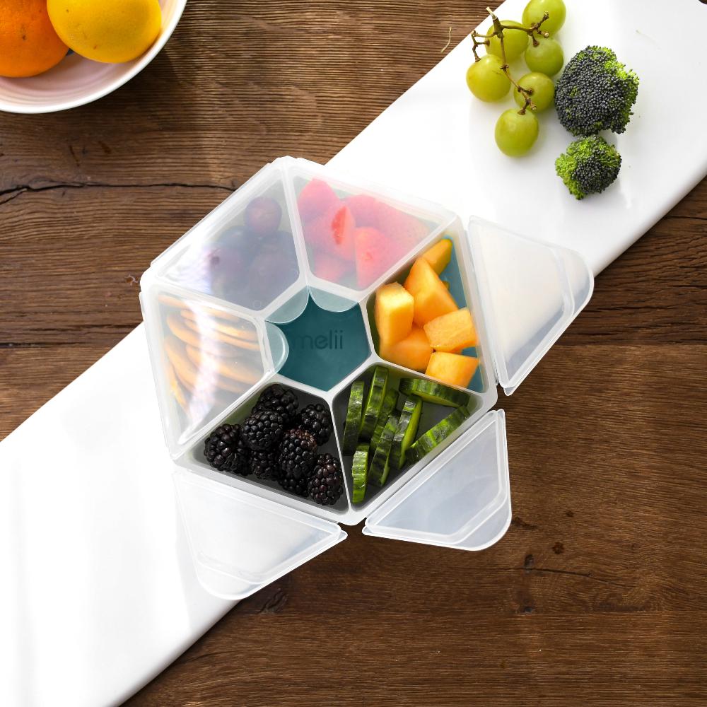 Hexagon Snackle with fruit and vegetables