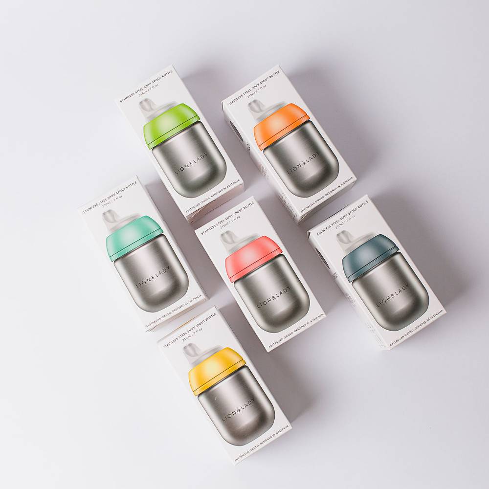 Stainless Steel Toddler Sippy Spout Bottle Cup - Mint