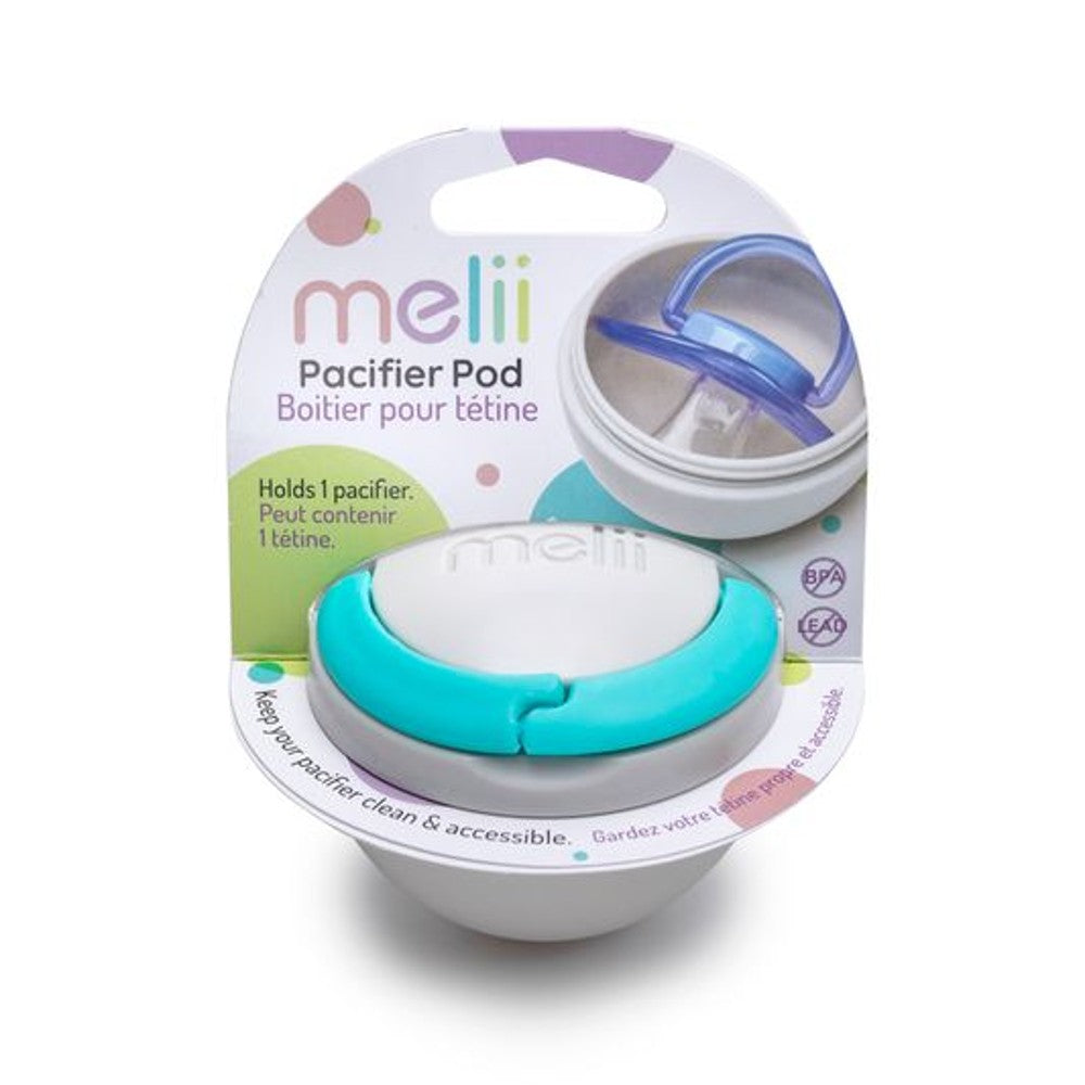 Mellii pacifier pod packaging on a white background