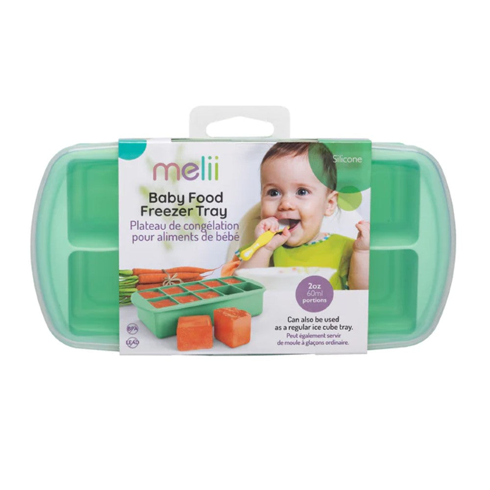 Silicone Baby Food Freezer Tray with Lid - Mint