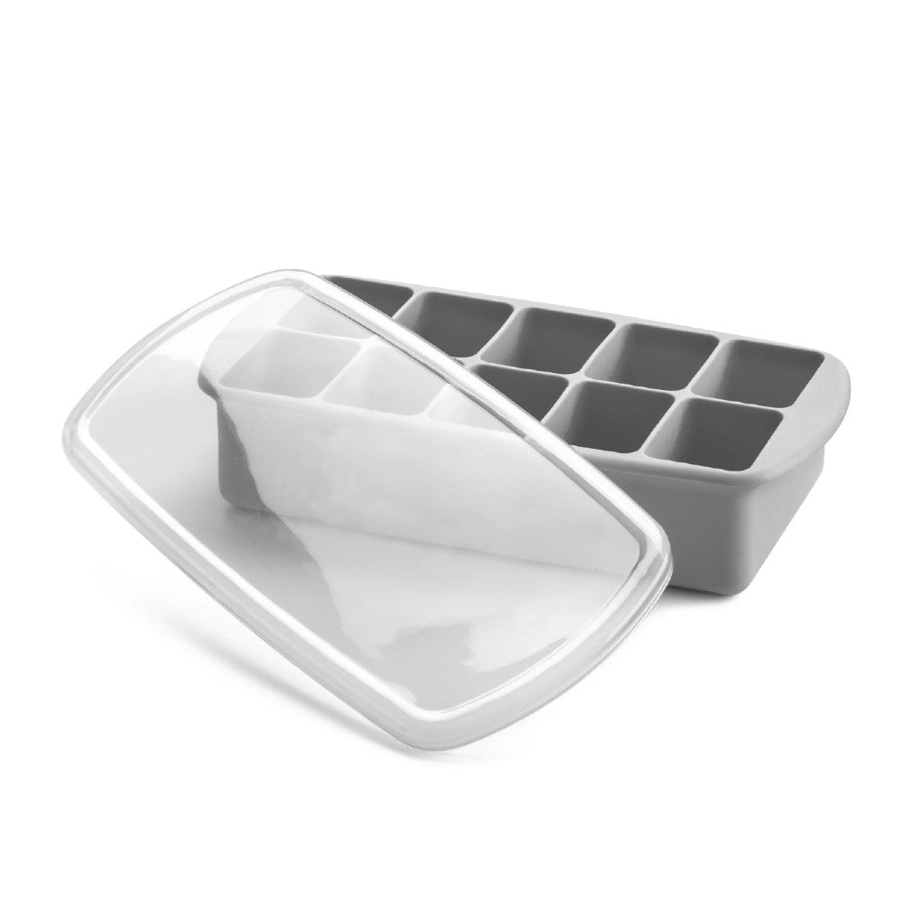 Silicone Baby Food Freezer Tray with Lid - Grey